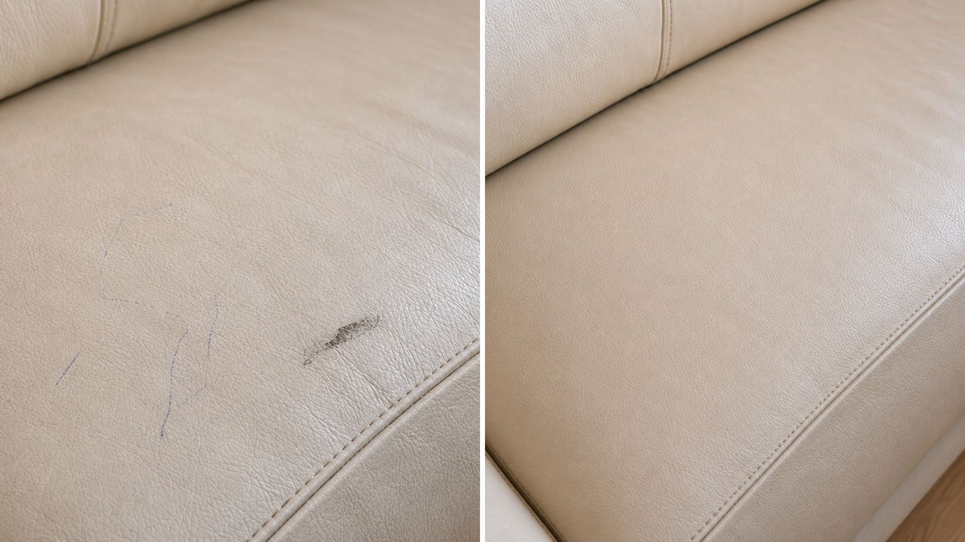 Ink and Marker Stain Removal From Light Leather Sofa