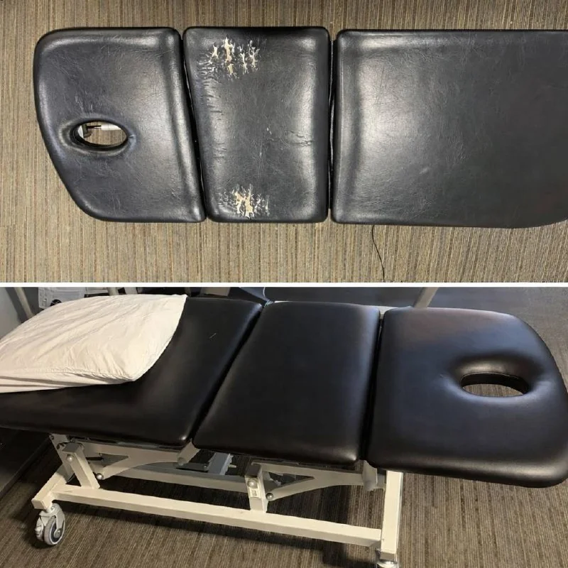 Massage table reupholstery