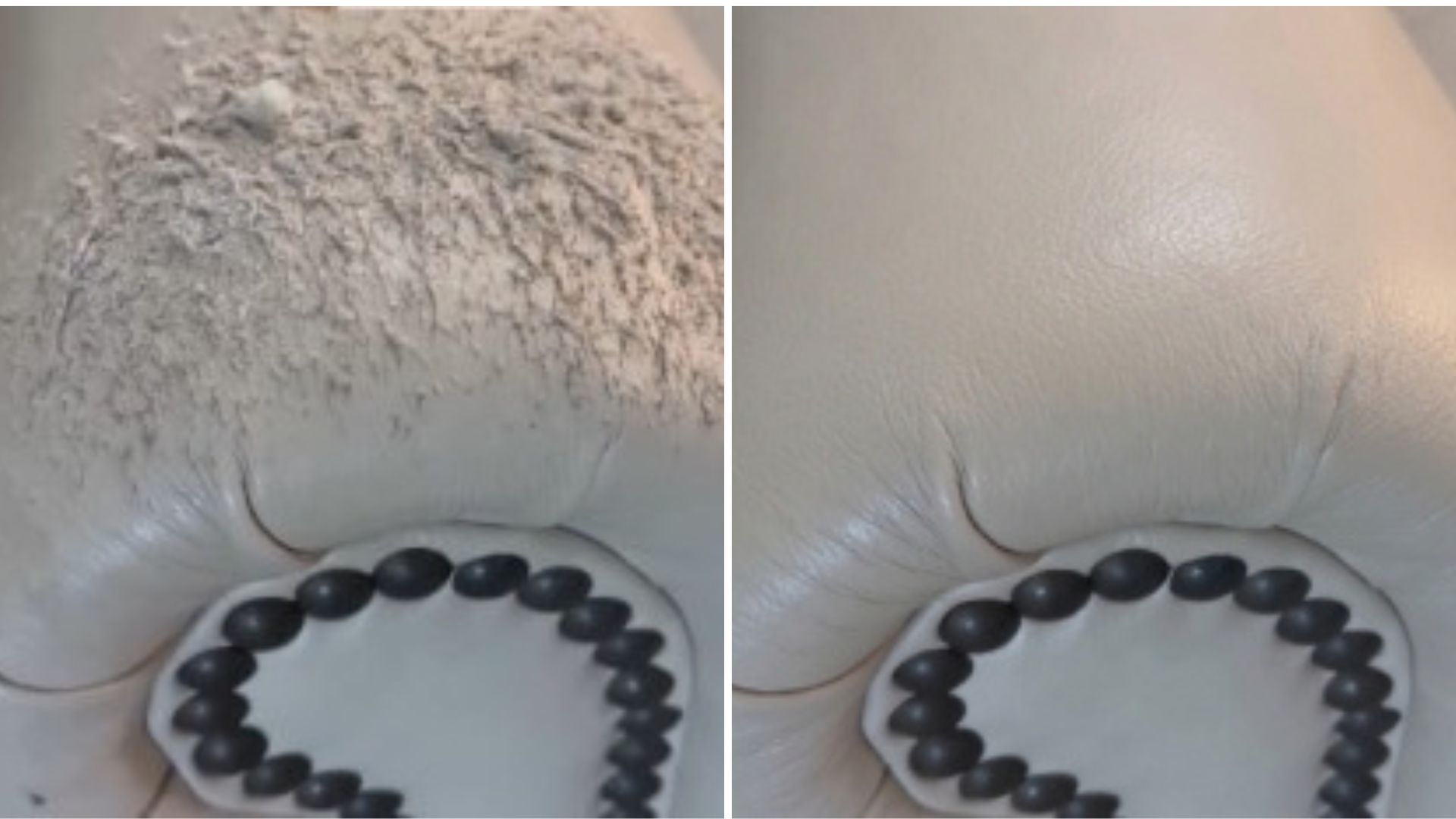 Cat Scratch Repair on Light Leather Sofa Armrests