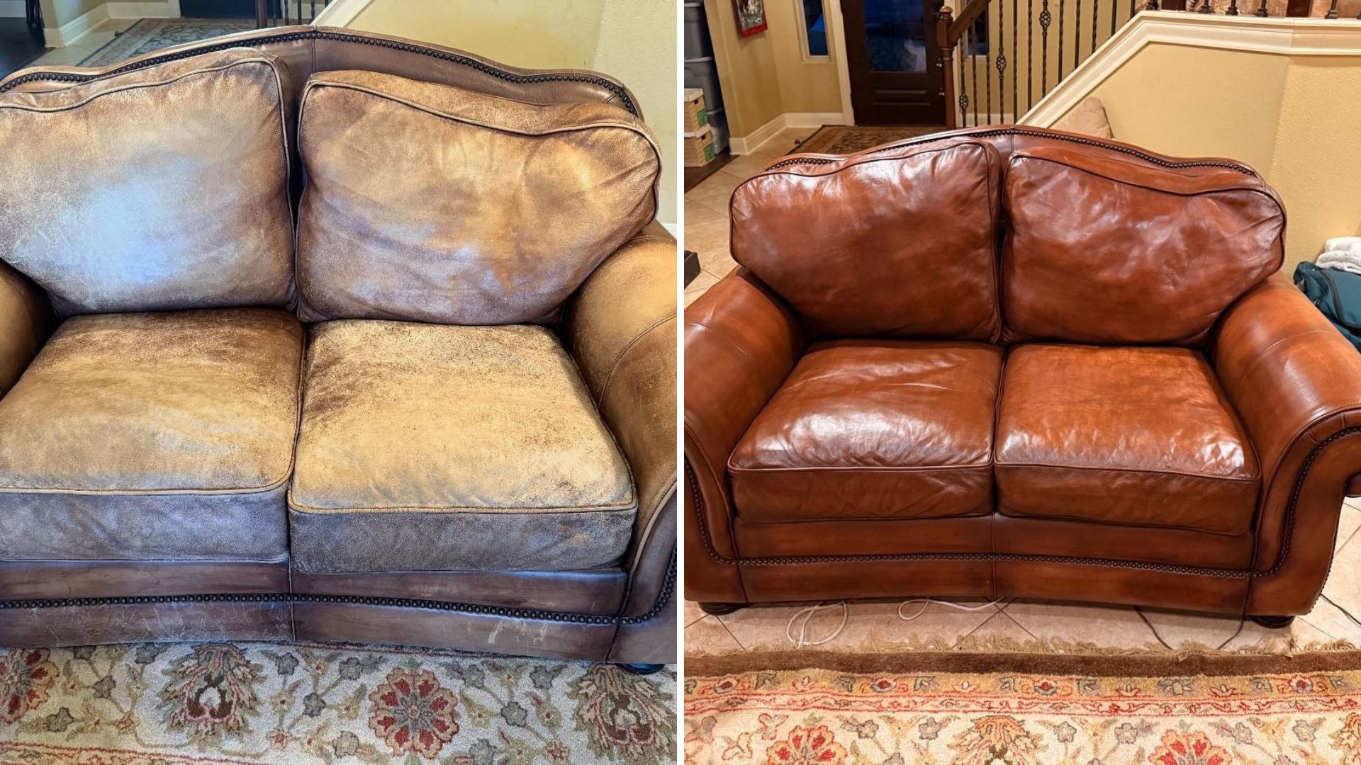 Complete Recoloring of a Sun-Faded Leather Sofa