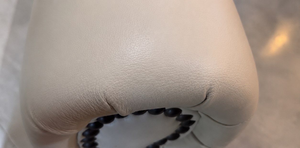 Cat Scratch Repair on Light Leather Sofa Armrests