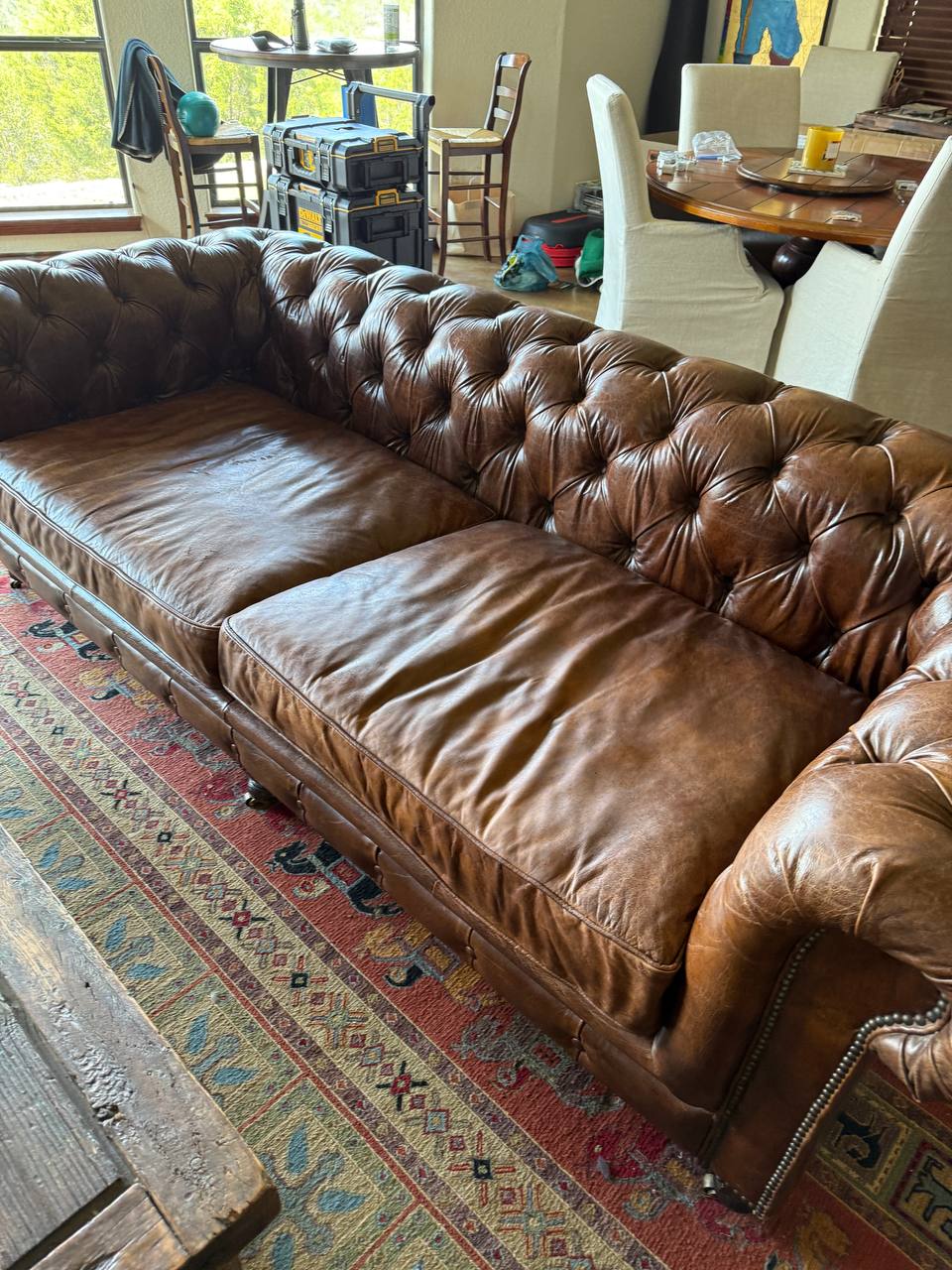 Vintage Leather Sofa Restoration - After